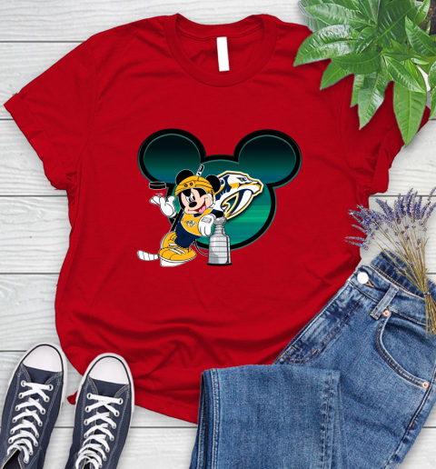 NHL Nashville Predators Stanley Cup Mickey Mouse Disney Hockey T Shirt Women's T-Shirt 9