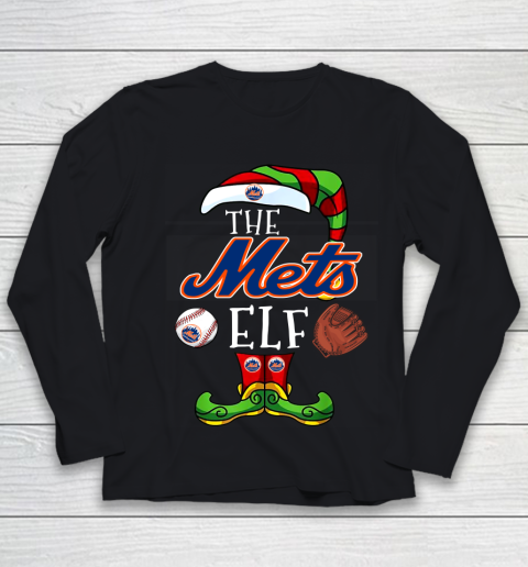 New York Mets Christmas ELF Funny MLB Youth Long Sleeve