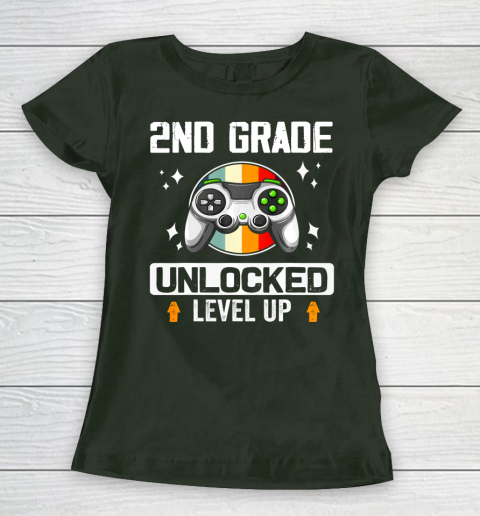 Next Level t shirts 2nd Grade Unlocked Level Up Back To School Second Grade Gamer Women's T-Shirt 4