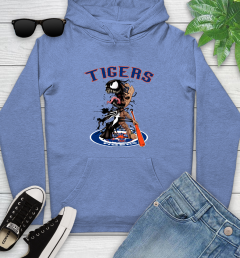MLB Detroit Tigers Baseball Venom Groot Guardians Of The Galaxy Youth Hoodie 12