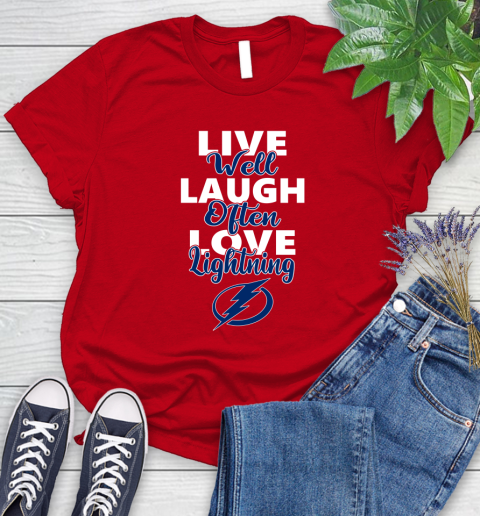 NHL Hockey Tampa Bay Lightning Live Well Laugh Often Love Shirt Women's T-Shirt 11