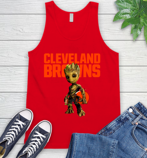 Cleveland Browns NFL Football Groot Marvel Guardians Of The Galaxy Tank Top 6