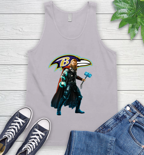 NFL Thor Avengers Endgame Football Baltimore Ravens Tank Top 4