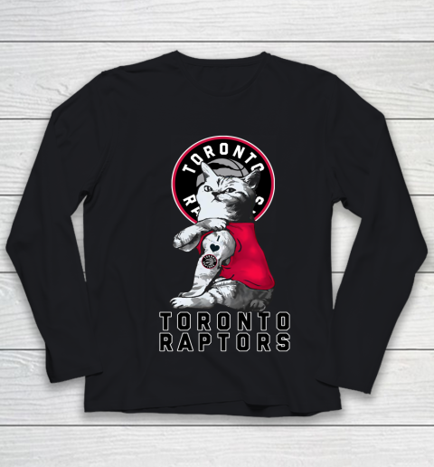 NBA Basketball My Cat Loves Toronto Raptors Youth Long Sleeve