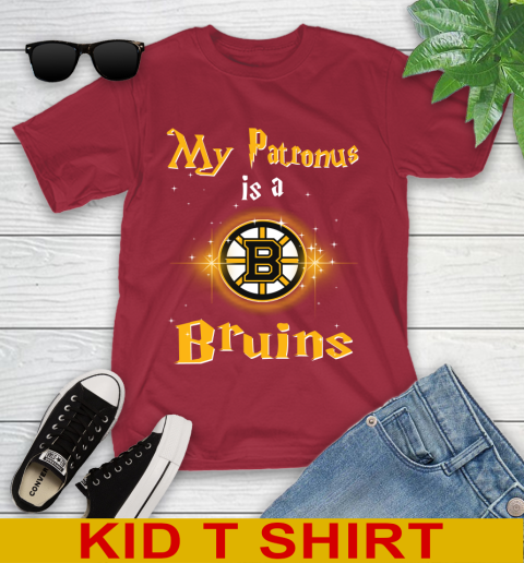 NHL Hockey Harry Potter My Patronus Is A Boston Bruins Youth T-Shirt 12