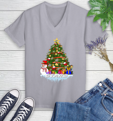 Dallas Stars Merry Christmas NHL Hockey Sports Women's V-Neck T-Shirt 4