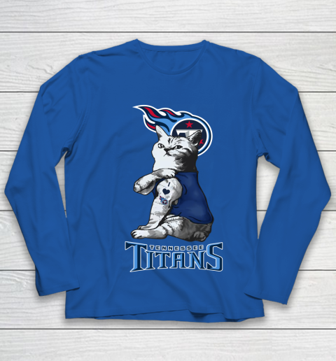 NFL Football My Cat Loves Tennessee Titans Youth Long Sleeve 7