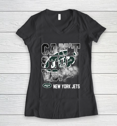 NFL New York Jets Can't Stop Vs Women's V-Neck T-Shirt 6
