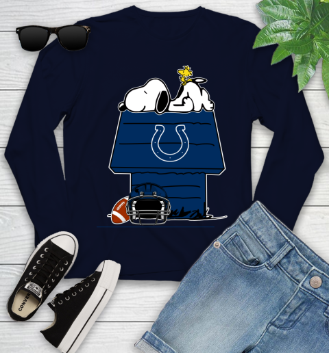 Indianapolis Colts NFL Football Snoopy Woodstock The Peanuts Movie Youth Long Sleeve 3