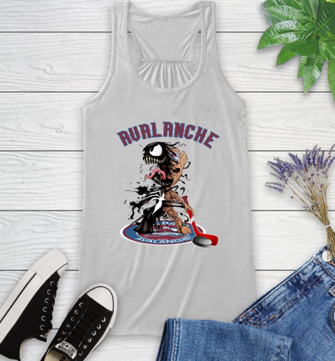 NHL Colorado Avalanche Hockey Venom Groot Guardians Of The Galaxy Racerback Tank