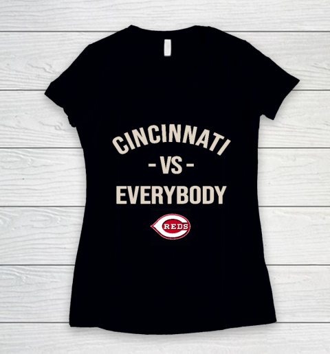 Cincinnati Reds Vs Everybody Women's V-Neck T-Shirt
