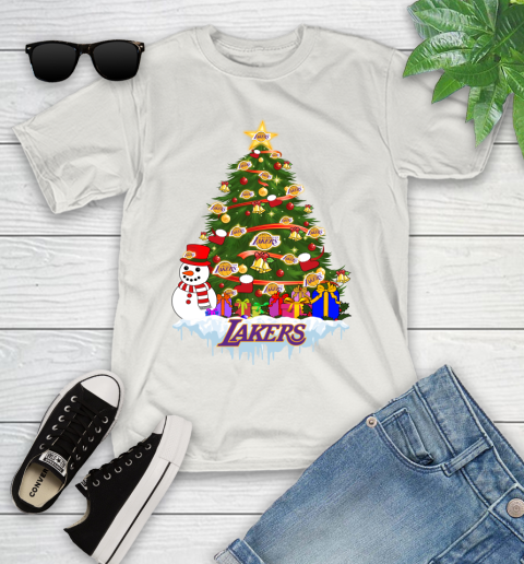 Los Angeles Lakers Merry Christmas NBA Basketball Sports Youth T-Shirt 12
