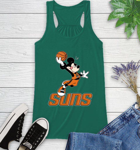 NBA Basketball Phoenix Suns Cheerful Mickey Mouse Shirt Racerback Tank 7