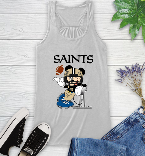 NFL New Orleans Saints Mickey Mouse Disney Super Bowl Football T Shirt Racerback Tank