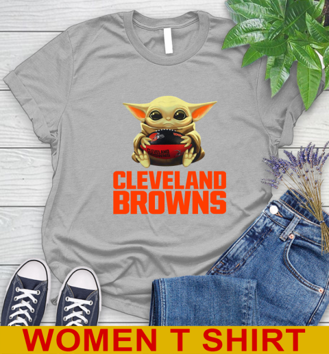 NFL Football Cleveland Browns Baby Yoda Star Wars Shirt Women's T-Shirt 5