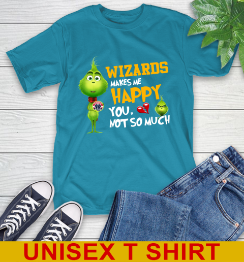 NBA Washington Wizards Makes Me Happy You Not So Much Grinch Basketball Sports T-Shirt 9