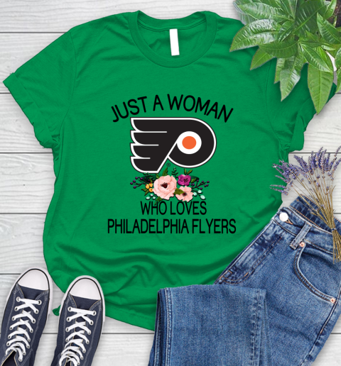NHL Just A Woman Who Loves Philadelphia Flyers Hockey Sports Women's T-Shirt 4