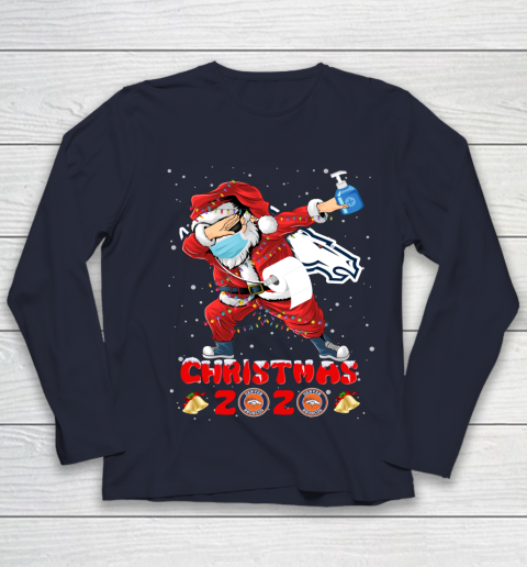 Denver Broncos Funny Santa Claus Dabbing Christmas 2020 NFL Youth Long Sleeve 2
