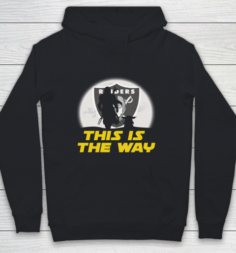 Oakland Raiders NFL Football Star Wars Yoda And Mandalorian This Is The Way Youth Hoodie