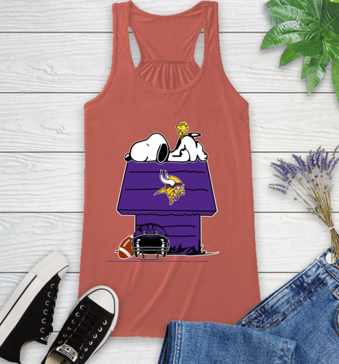 Minnesota Vikings NFL Football Snoopy Woodstock The Peanuts Movie Racerback Tank 4