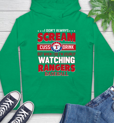 Texas Rangers MLB I Scream Cuss Drink When I'm Watching My Team Hoodie 8
