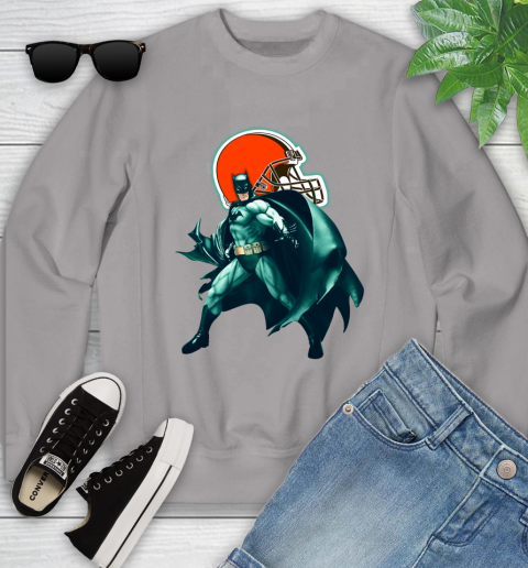 NFL Batman Football Sports Cleveland Browns Youth Sweatshirt 4