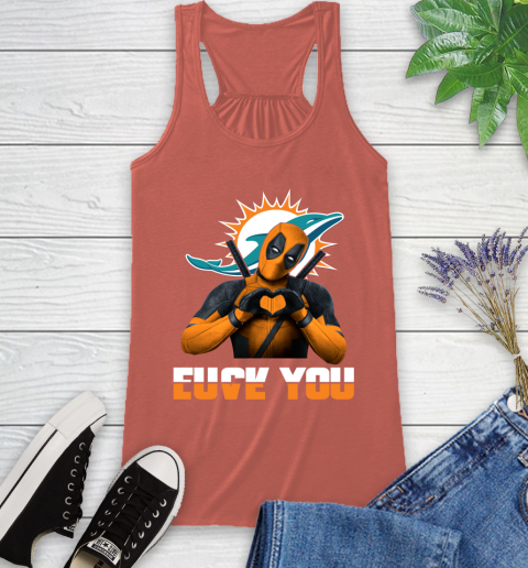 NHL Miami Dolphins Deadpool Love You Fuck You Football Sports Racerback Tank 3