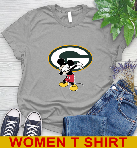 Green Bay Packers NFL Football Dabbing Mickey Disney Sports Women's T-Shirt 11