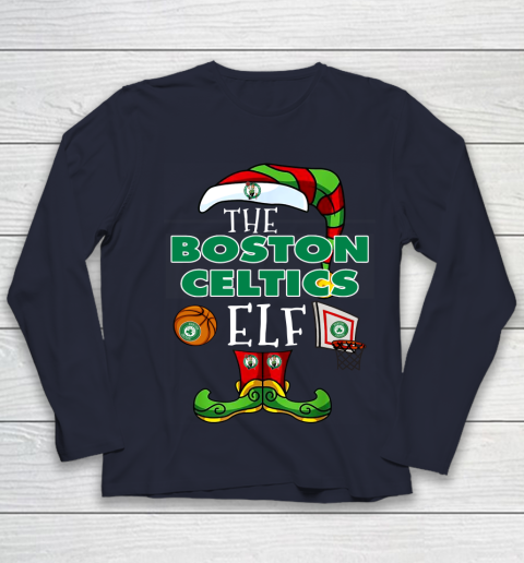 Boston Celtics Christmas ELF Funny NBA Youth Long Sleeve 2