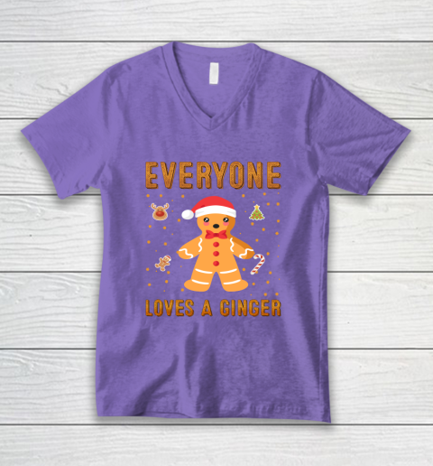 Everyone Loves A Ginger Funny Christmas V-Neck T-Shirt 8