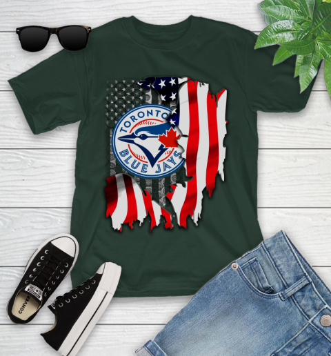 Toronto Blue Jays MLB Baseball American Flag Youth T-Shirt 5