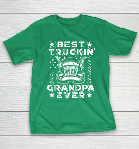 Grandpa Funny Gift Apparel  Best Truckin Grandpa Ever American Flag T-Shirt 5
