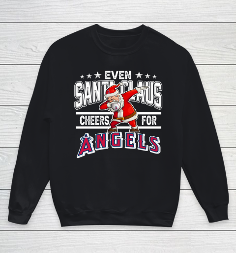 Los Angeles Angels Even Santa Claus Cheers For Christmas MLB Youth Sweatshirt