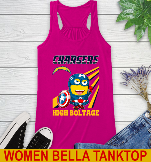 NFL Football Los Angeles Chargers Captain America Marvel Avengers Minion Shirt Racerback Tank 6