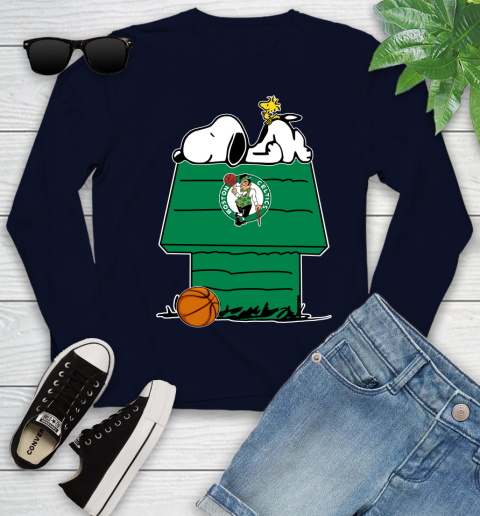 Boston Celtics NBA Basketball Snoopy Woodstock The Peanuts Movie Youth Long Sleeve 3