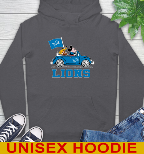 NFL Football Detroit Lions Pluto Mickey Driving Disney Shirt Hoodie 7