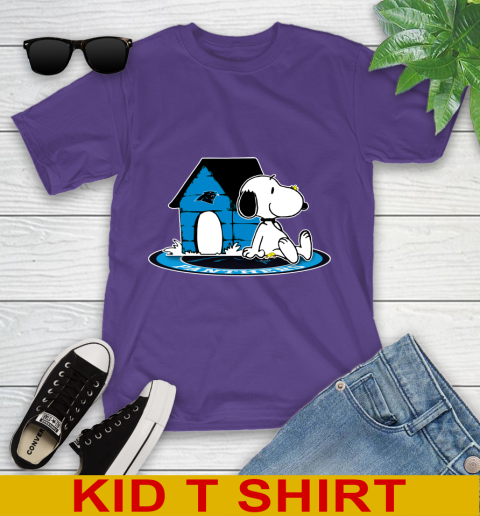 NFL Football Carolina Panthers Snoopy The Peanuts Movie Shirt Youth T-Shirt 4