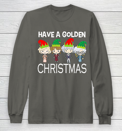 Golden Girls Lovers Gift T shirt Have A Golden Christmas Vintage Long Sleeve T-Shirt 5