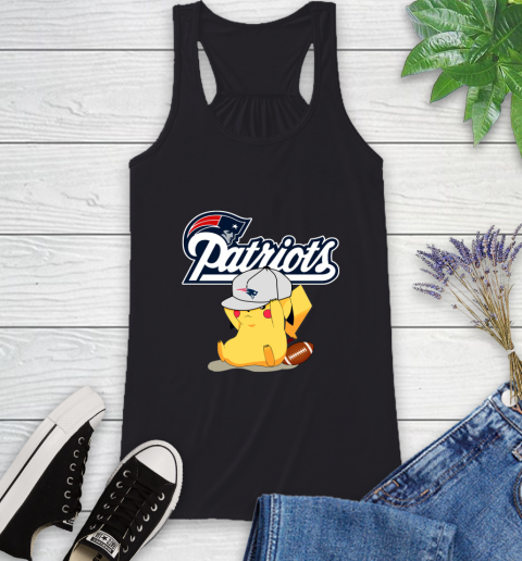 NFL Pikachu Football Sports New England Patriots Racerback Tank 2