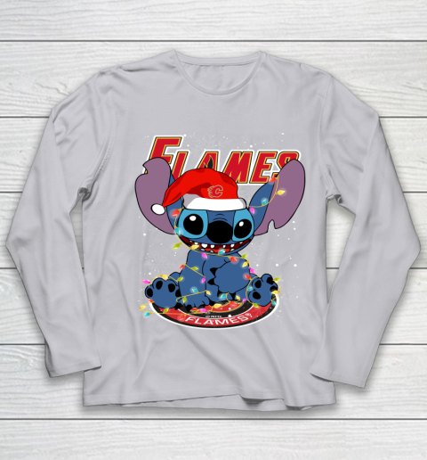 Calgary Flames NHL Hockey noel stitch Christmas Youth Long Sleeve 3