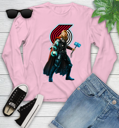 NBA Thor Avengers Endgame Basketball Portland Trail Blazers Youth Long Sleeve 10