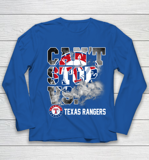 MLB Texas Rangers Baseball Can't Stop Vs Rangers Youth Long Sleeve 7