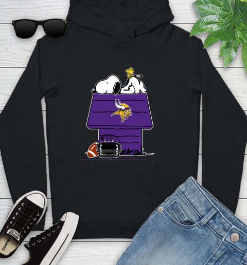 Minnesota Vikings NFL Football Snoopy Woodstock The Peanuts Movie Youth Hoodie 2
