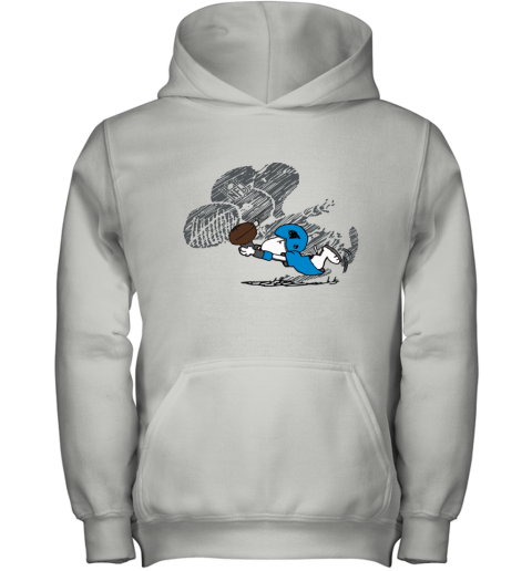 7jt8 carolina panthers snoopy plays the football game youth hoodie 43 front white