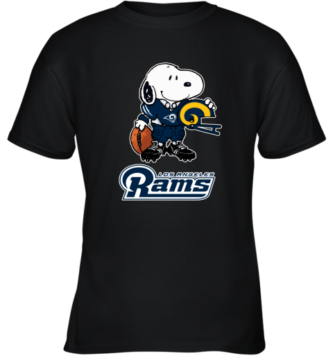 Snoopy A Strong And Proud Los Angeles Rams Player NFL Youth T-Shirt