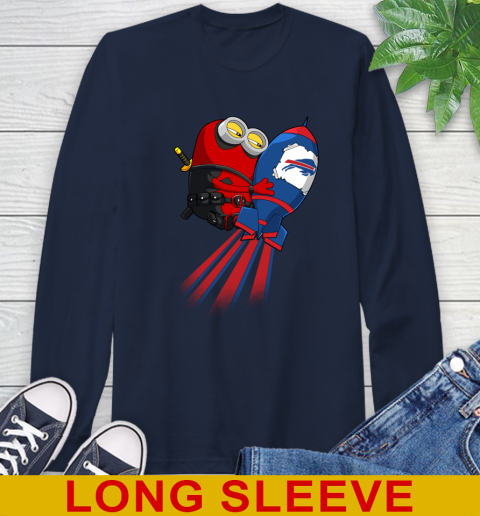 NFL Football Buffalo Bills Deadpool Minion Marvel Shirt Long Sleeve T-Shirt 3