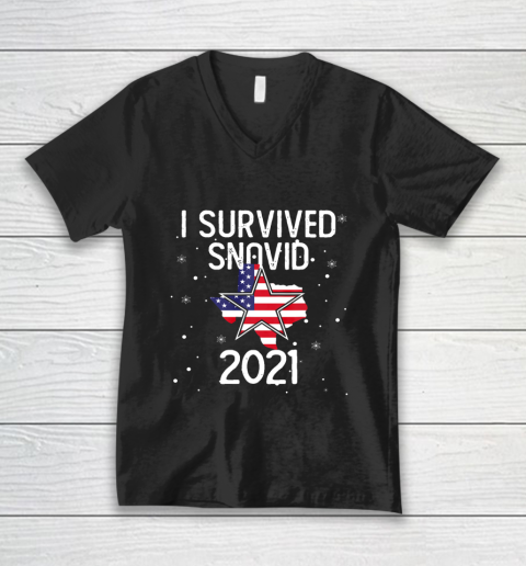 I Survived Snovid 2021 Texas Snowstorm V-Neck T-Shirt