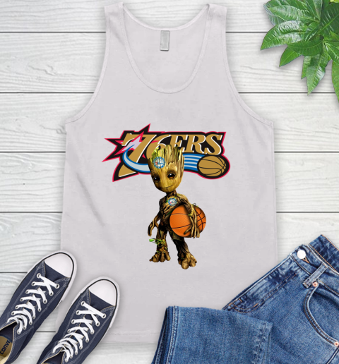 Philadelphia 76ers NBA Basketball Groot Marvel Guardians Of The Galaxy Tank Top