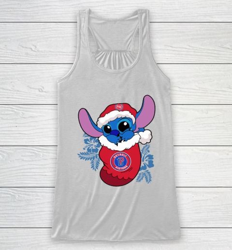 Detroit Pistons Christmas Stitch In The Sock Funny Disney NBA Racerback Tank 3 Detroit Pistons Christmas Stitch In The Sock Funny Disney NBA Racerback Tank - Image 3