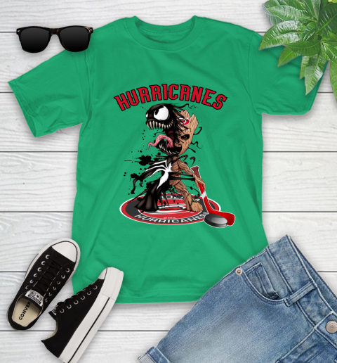 NHL Carolina Hurricanes Hockey Venom Groot Guardians Of The Galaxy Youth T-Shirt 6